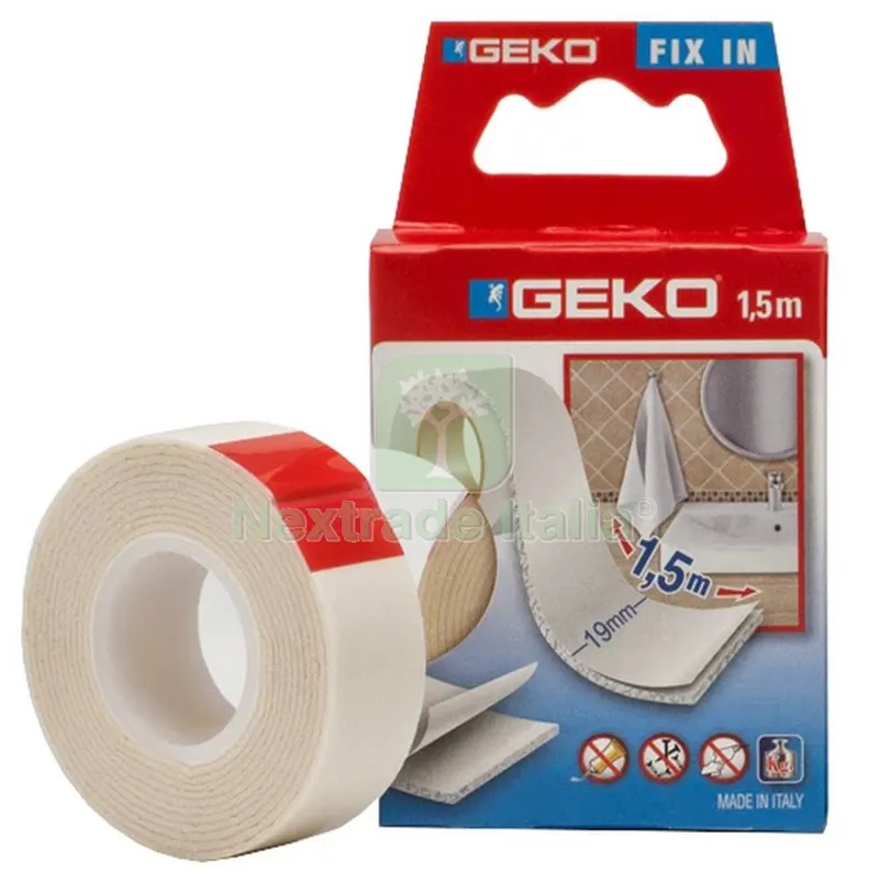12PZ NASTRO BIADESIVO GEKO MM 19 X 5 M — Adesivi e sigillanti — rif. FERX.96199
