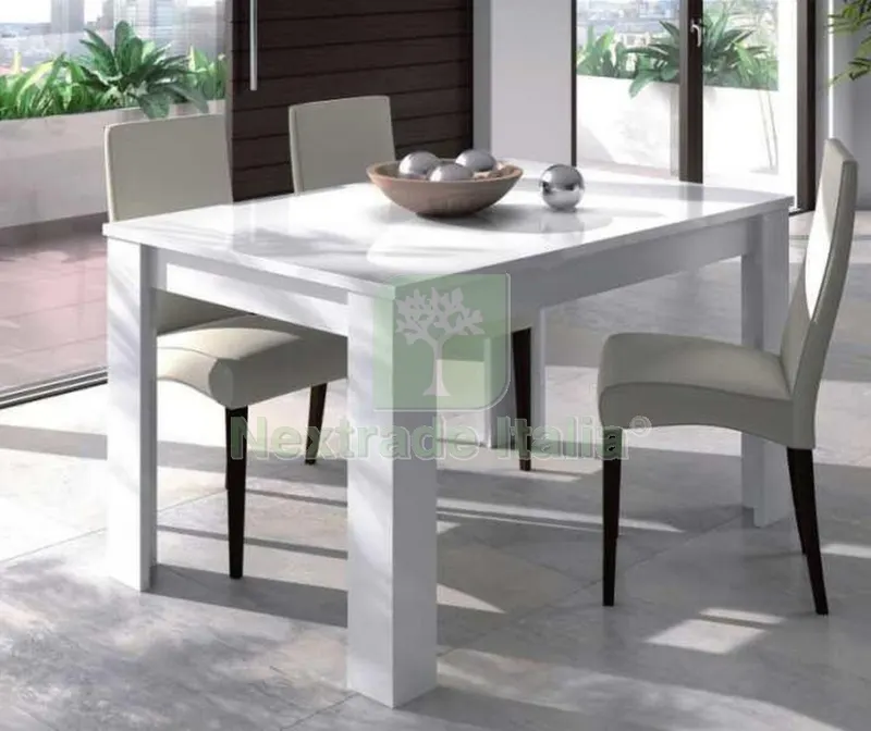 Kit Tavolo Kendra 90X140/190XH78 CM Bianco Lucido — Casalinghi e organizzazione — rif. FERX.96245 Kit Tavolo Kendra 90X140/190XH78 CM Bianco Lucido — Casalinghi e organizzazione — rif. FERX.96245