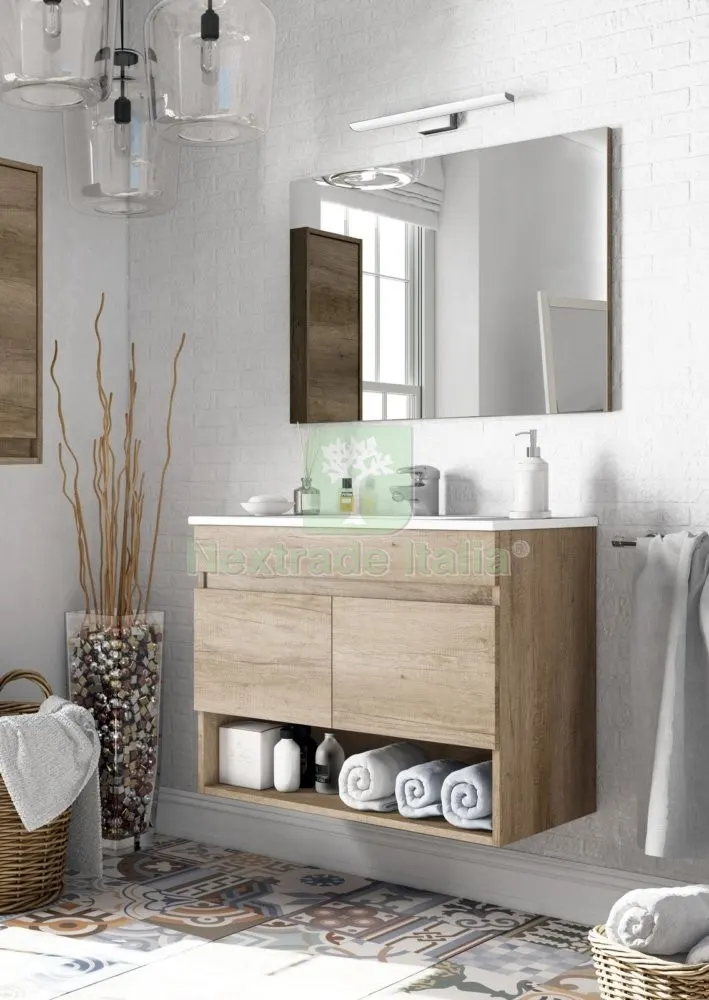 KIT MOBILE BAGNO DAKOTA 2 ANTE 80 SOSP. ROVERE NORDIK — Accessori bagno — rif. FERX.96250