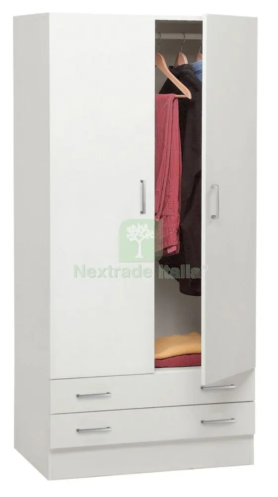 Kit Armadio 2 Ante + 2 Cassetti 82X46X184,3 Bianco — Arredo — rif. FERX.96252