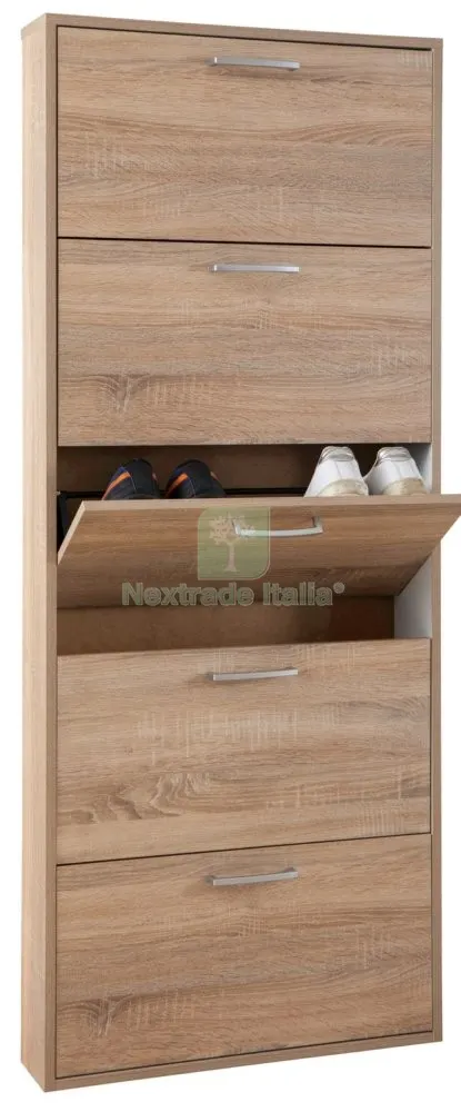 Kit Scarpiera 5 Ribalte 65X15X164 Rovere Scuro — Arredo — rif. FERX.96254 Kit Scarpiera 5 Ribalte 65X15X164 Rovere Scuro — Arredo — rif. FERX.96254