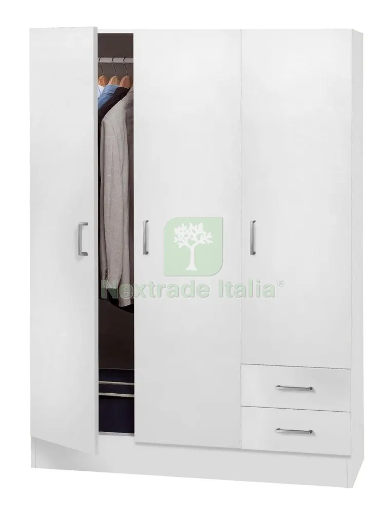 Kit Armadio 3 Ante + 2 Cassetti 119,5X46,5X184,5 Bianco — Arredo — rif. FERX.96255 Kit Armadio 3 Ante + 2 Cassetti 119,5X46,5X184,5 Bianco — Arredo — rif. FERX.96255