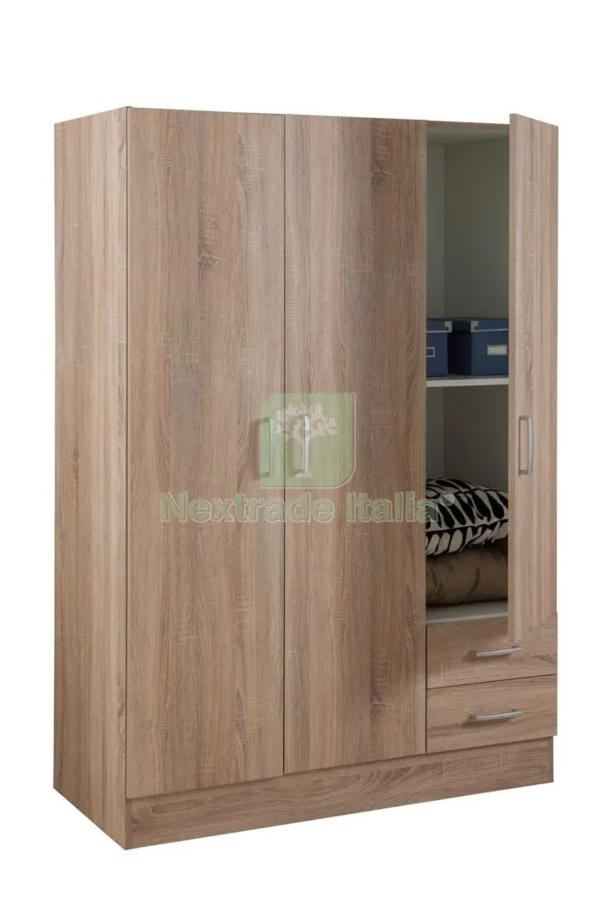 Kit Armadio 3 Ante 2 Cassetti CM 119,5X46,5X184,5H Rovere — Arredo — rif. FERX.96256 Kit Armadio 3 Ante 2 Cassetti CM 119,5X46,5X184,5H Rovere — Arredo — rif. FERX.96256