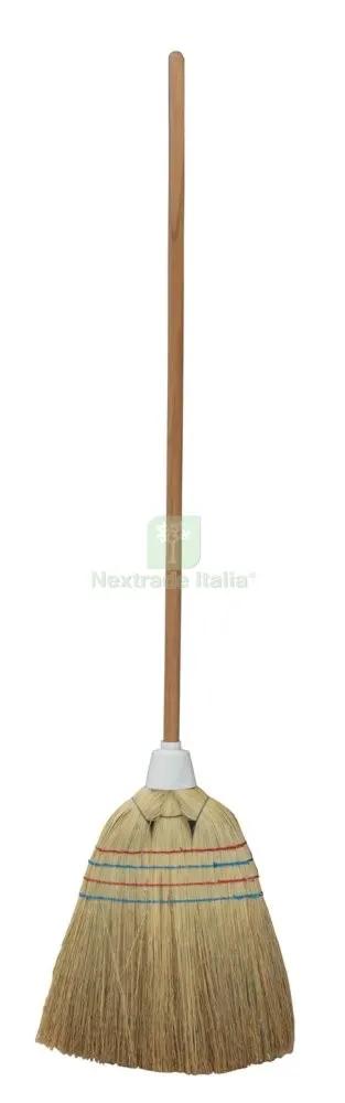 10PZ SCOPA IN SAGGINA "SUPER" CON MANICO MM 23 X H 100 CM LARGHEZZA 36 CM — rif. FERX.96276.STOCK