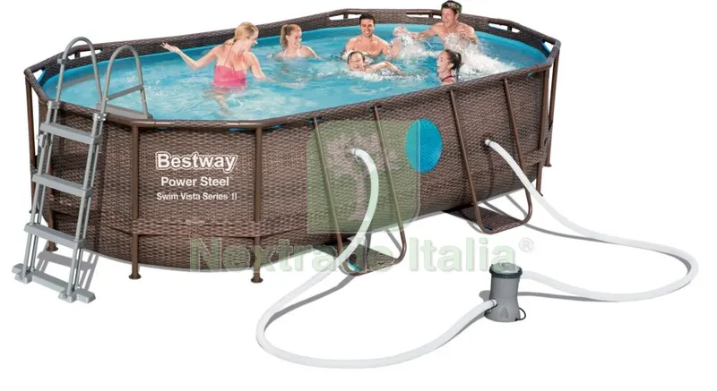 Piscina Ovale con Telo per COPERTURA+ Pompa 427X250X100 — Tempo libero outdoor — rif. FERX.96299