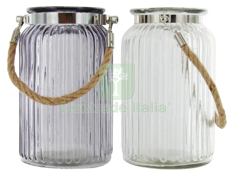 8CF Portacandela in Vetro Righe Assortito — Accessori bagno — rif. FERX.96313