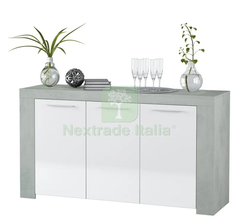 Kit Credenza 3 Ante 'AMBIT'42X144X80H Bianco/Cemento — Arredo — rif. FERX.96401 Kit Credenza 3 Ante 'AMBIT'42X144X80H Bianco/Cemento — Arredo — rif. FERX.96401