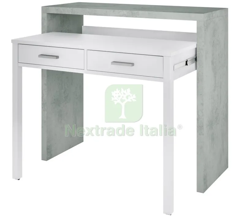 Kit Scrivania Estensibile 99X36X88H Bianco Cemento — Arredo — rif. FERX.96403