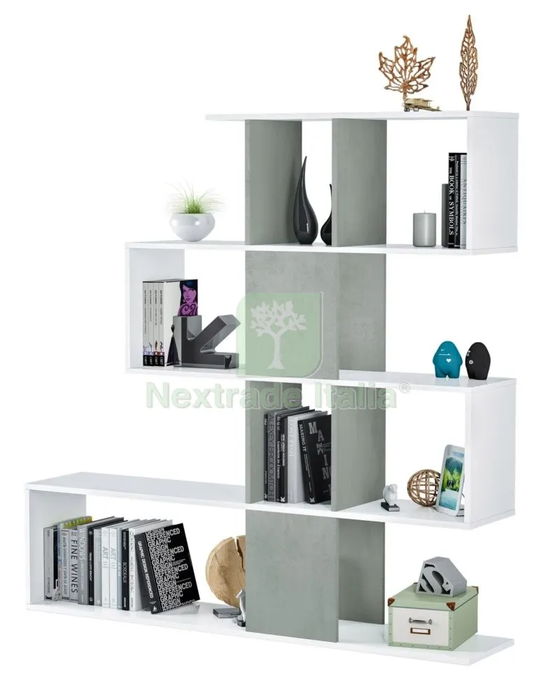 Kit Libreria ZIG ZAG 145X28X145 Bianco Cemento — Arredo — rif. FERX.96407 Kit Libreria ZIG ZAG 145X28X145 Bianco Cemento — Arredo — rif. FERX.96407