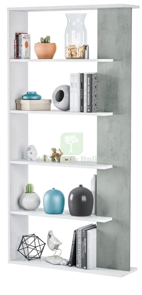Kit Libreria Alida 90X25X180 Bianco Cemento — Arredo — rif. FERX.96408 Kit Libreria Alida 90X25X180 Bianco Cemento — Arredo — rif. FERX.96408