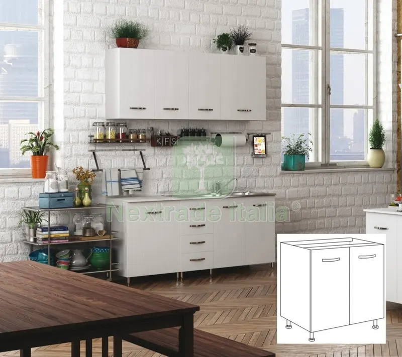 KIT CUCINA BASE 2 ANTE 80X50XH85 CM SENZA LAVELLO BIANCO — Sanitari e ceramiche — rif. FERX.96420