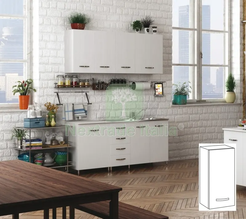 Kit Cucina Pensile 1 Anta 40X30XH72 CM Bianco — Casalinghi e organizzazione — rif. FERX.96427 Kit Cucina Pensile 1 Anta 40X30XH72 CM Bianco — Casalinghi e organizzazione — rif. FERX.96427