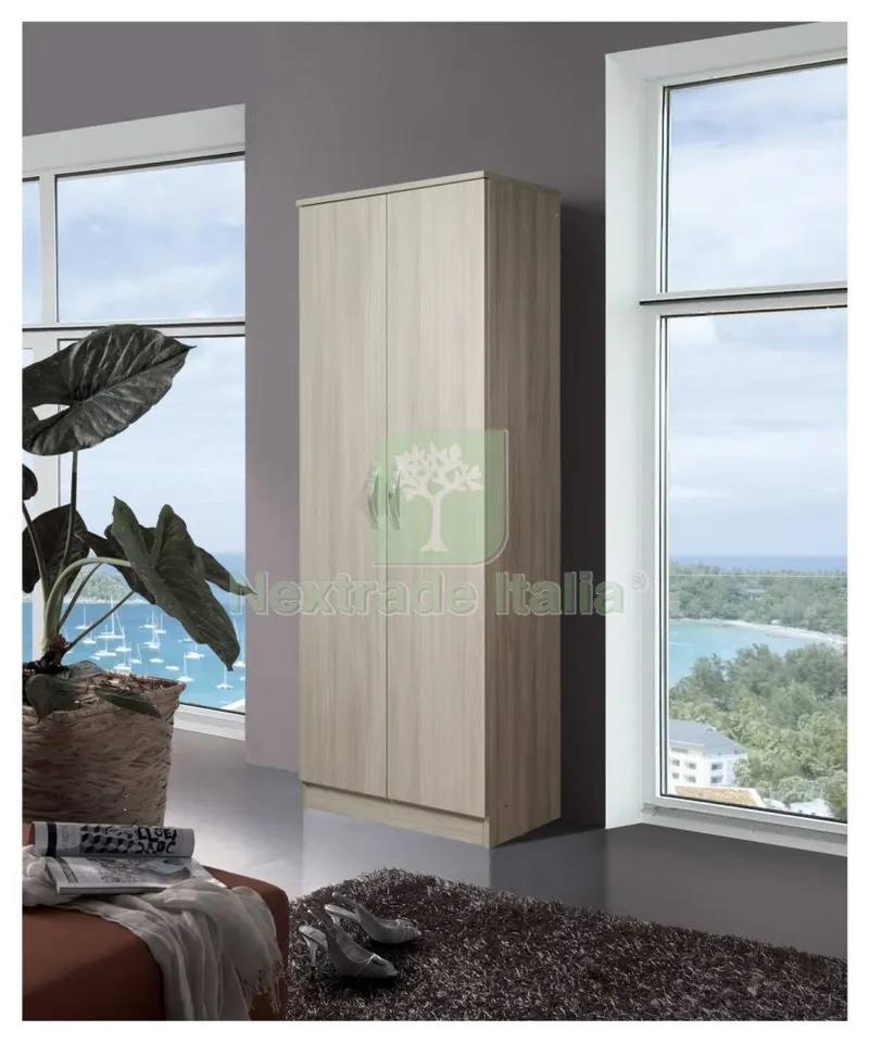 Kit Armadio 2 Ante Scarpiera 5 Ripiani 71X38X182 Olmo — Arredo — rif. FERX.96430