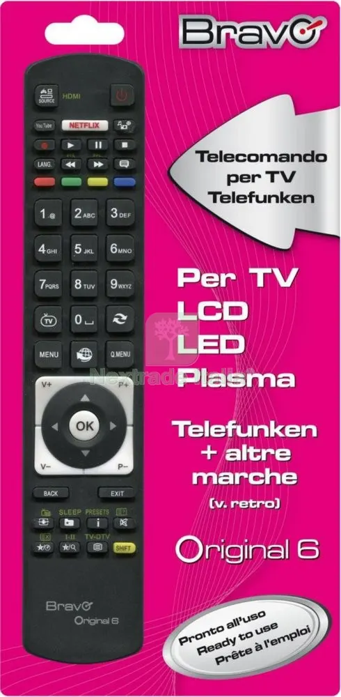 TELECOMANDO TV BRAVO ORIGINAL6 TELEFUNKEN — Telecomandi e ricambi — rif. FERX.96438