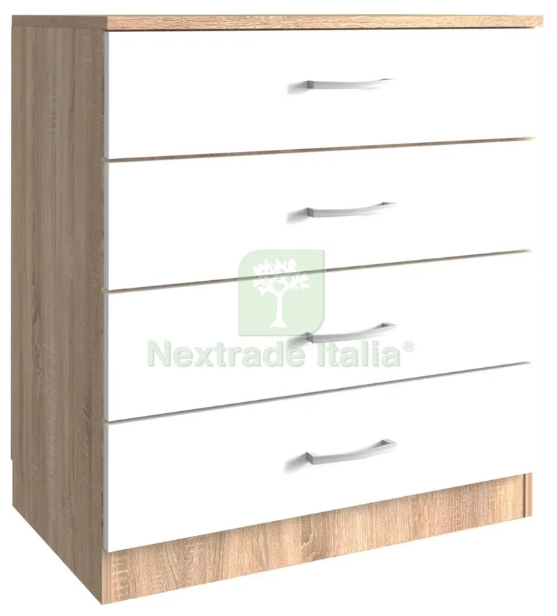 Kit Cassettone 4 Cassetti 70X40XH72 CM Rovere Bianco — Arredo — rif. FERX.96999 Kit Cassettone 4 Cassetti 70X40XH72 CM Rovere Bianco — Arredo — rif. FERX.96999