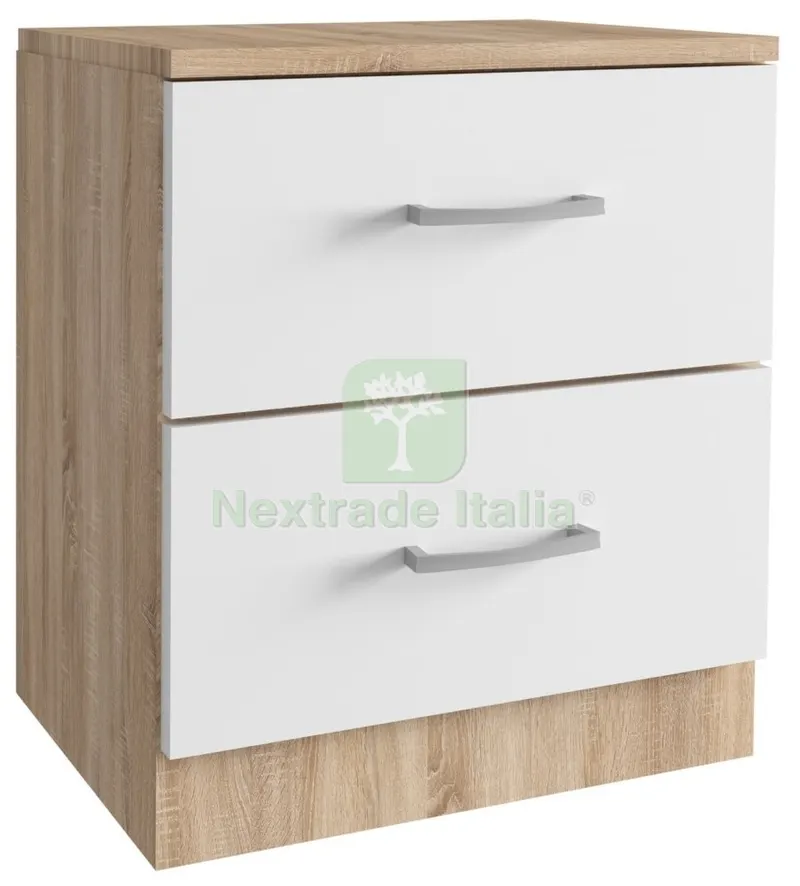 Kit Comodino 2 Cassetti 45X34XH47 CM Rovere Bianco — Arredo — rif. FERX.97001 Kit Comodino 2 Cassetti 45X34XH47 CM Rovere Bianco — Arredo — rif. FERX.97001