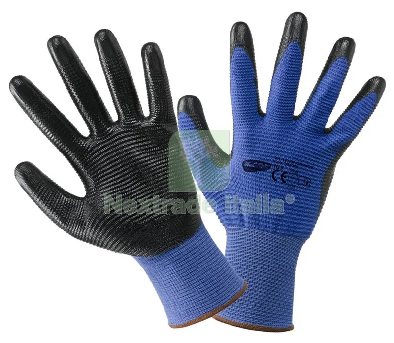 12PAIA Guanti Poliestere Palmo in Nitrile Rugoso Dorso Areato 'crinkle' TG 10 — Guanti da lavoro — rif. FERX.97060 12PAIA Guanti Poliestere Palmo in Nitrile Rugoso Dorso Areato 'crinkle' TG 10 — Guanti da lavoro — rif. FERX.97060
