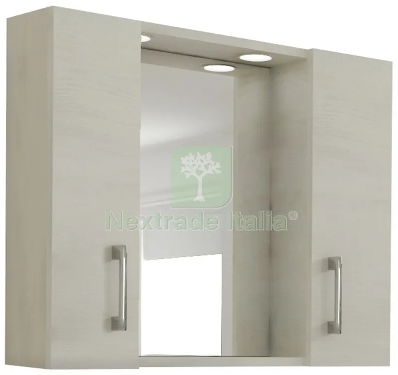 Specchio da Bagno 960 con 2 Ante Rovere Bianco — Arredo — rif. FERX.97184 Specchio da Bagno 960 con 2 Ante Rovere Bianco — Arredo — rif. FERX.97184