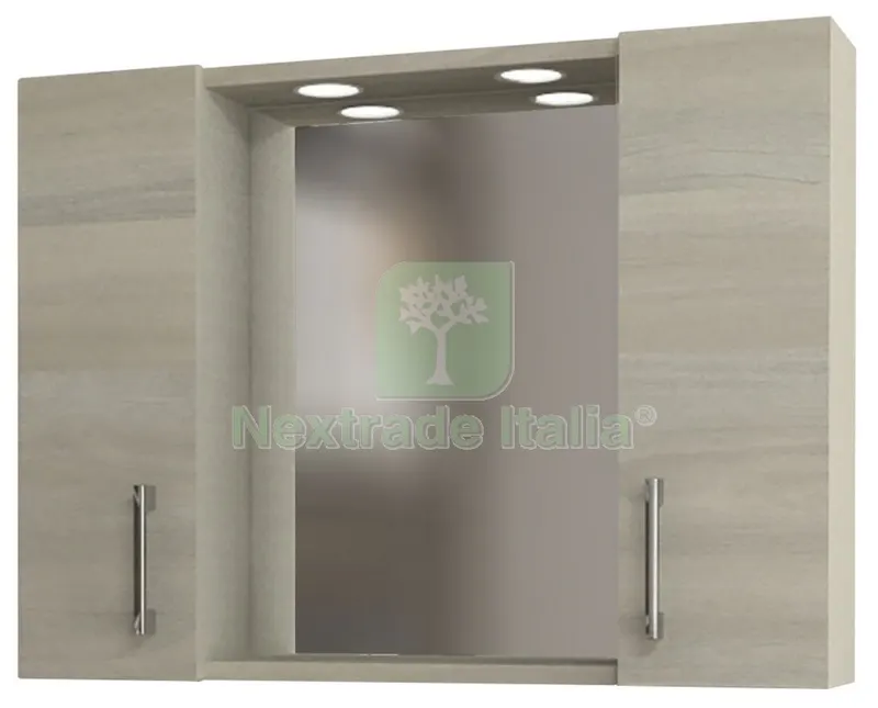 Specchio da Bagno 960 con 2 Ante Rovere Grigio — Arredo — rif. FERX.97186 Specchio da Bagno 960 con 2 Ante Rovere Grigio — Arredo — rif. FERX.97186