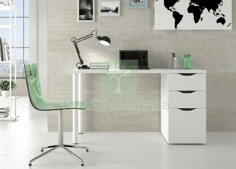 Kit Scrivania Athena con Cassettiera 138X60X74 Bianco — Arredo — rif. FERX.97240 Kit Scrivania Athena con Cassettiera 138X60X74 Bianco — Arredo — rif. FERX.97240