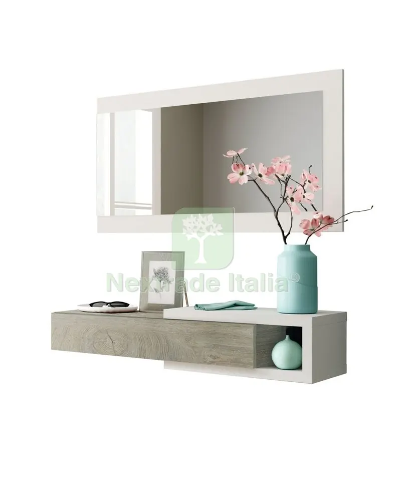 KIT INGRESSO 1 CASSETTO + SPECCHIO NOON BIANCO/QUERCIA — Tubi e raccordi — rif. FERX.97244 KIT INGRESSO 1 CASSETTO + SPECCHIO NOON BIANCO/QUERCIA — Tubi e raccordi — rif. FERX.97244
