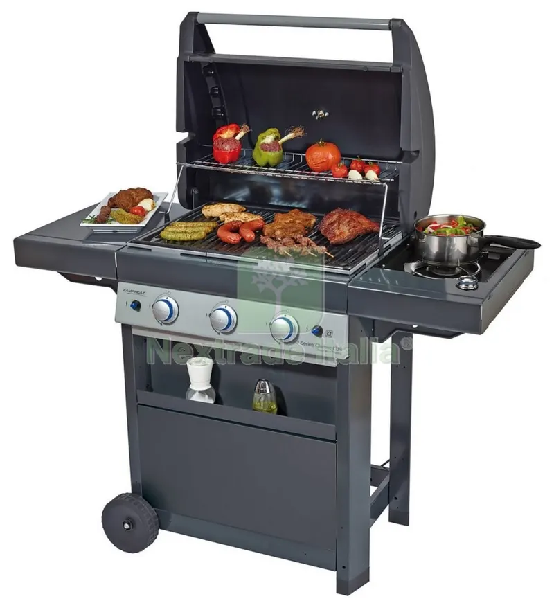 Barbecue a GAS 3 Series Classic LBS 3 Bruciatori in Inox e Fornello Laterale — Tempo libero outdoor — rif. FERX.97334 Barbecue a GAS 3 Series Classic LBS 3 Bruciatori in Inox e Fornello Laterale — Tempo libero outdoor — rif. FERX.97334