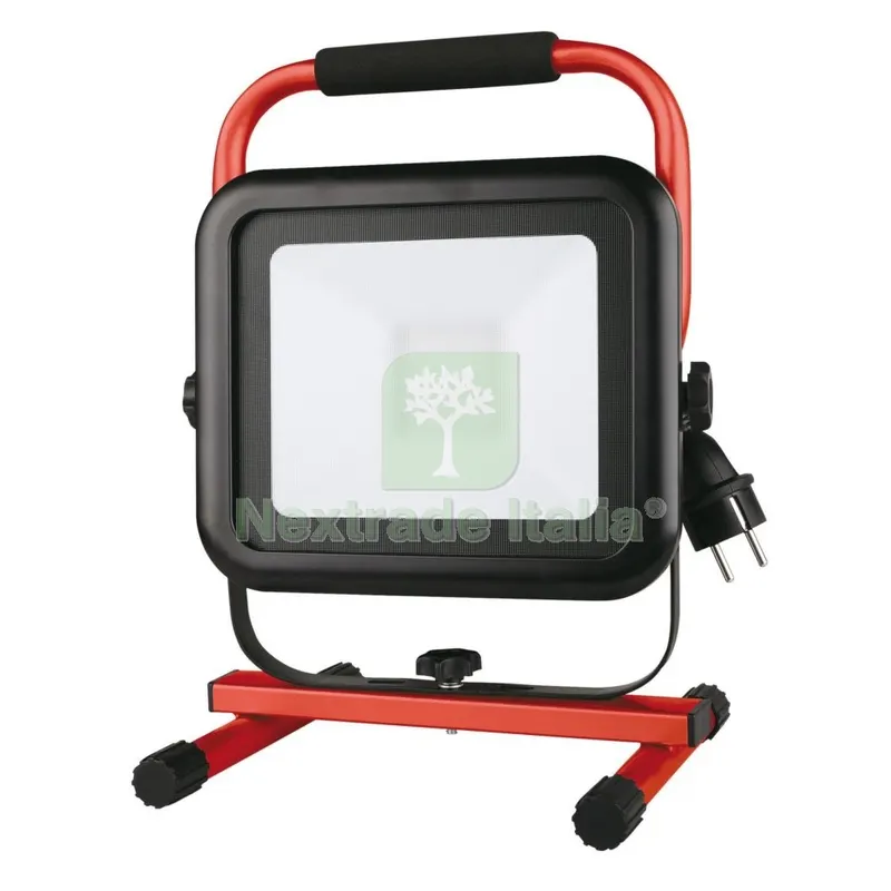 Proiettore LED 50W 4000 LM Supporto Tubolare Pieghevole Telescopico Nero — Illuminazione — rif. FERX.97355