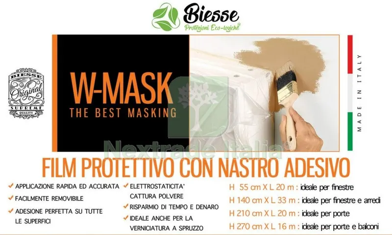 W-MASK FILM PROTETTIVO + NASTRO ADESIVO CM 210 X 20MT — Adesivi e sigillanti — rif. FERX.97383