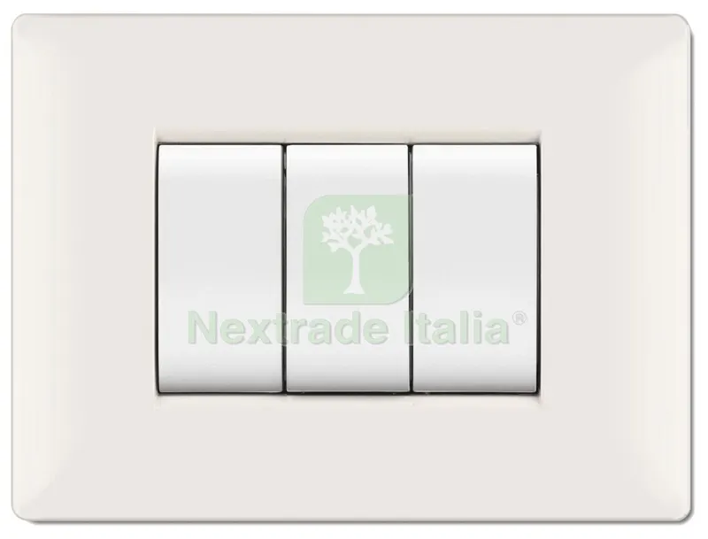 PLACCA LIFE Q MODELLO LIVING BIANCO 4 POSTI — Interruttori e prese — rif. FERX.97518