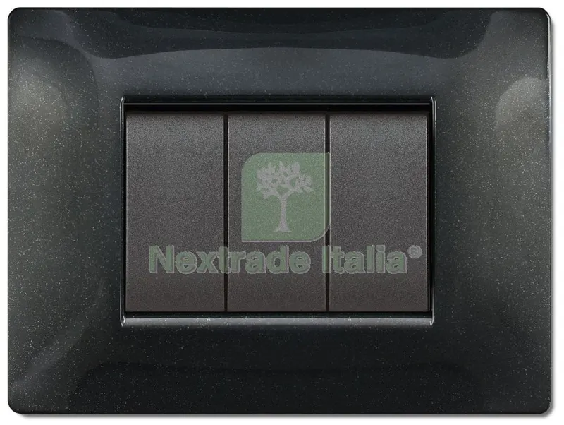 PLACCA LIFE Q MODELLO LIVING NERO GL 4 POSTI — Interruttori e prese — rif. FERX.97526