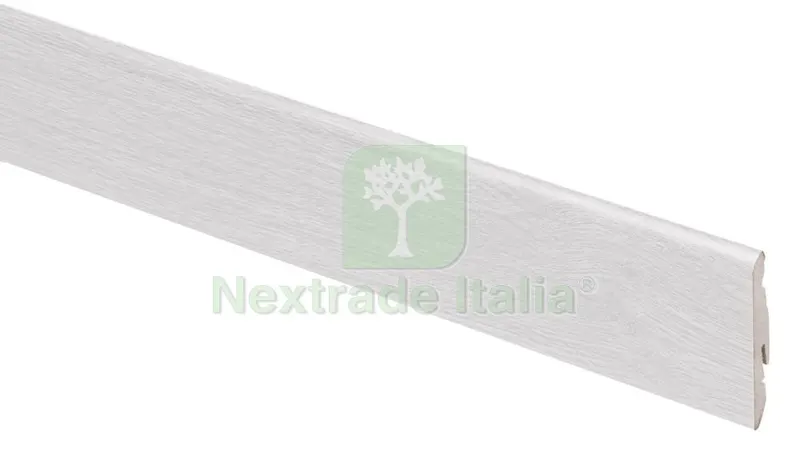 10PZ Battiscopa Rovere Bianco in MDF 58X14 MM Lunghezza 2,40 MT — Profili e angolari decorativi — rif. FERX.97698 10PZ Battiscopa Rovere Bianco in MDF 58X14 MM Lunghezza 2,40 MT — Profili e angolari decorativi — rif. FERX.97698