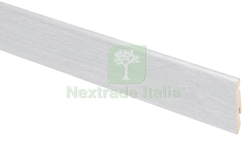 10PZ Battiscopa Rovere Grigio in MDF 58X14 MM Lunghezza 2,40 MT — Profili e angolari decorativi — rif. FERX.97699