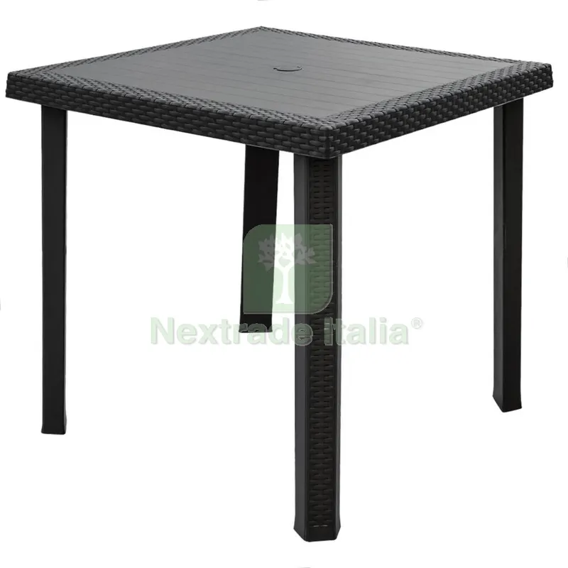 Tavolo Rattan Figaro CM 80X80 H 72 CM Antracite — Casalinghi e organizzazione — rif. FERX.98207 Tavolo Rattan Figaro CM 80X80 H 72 CM Antracite — Casalinghi e organizzazione — rif. FERX.98207