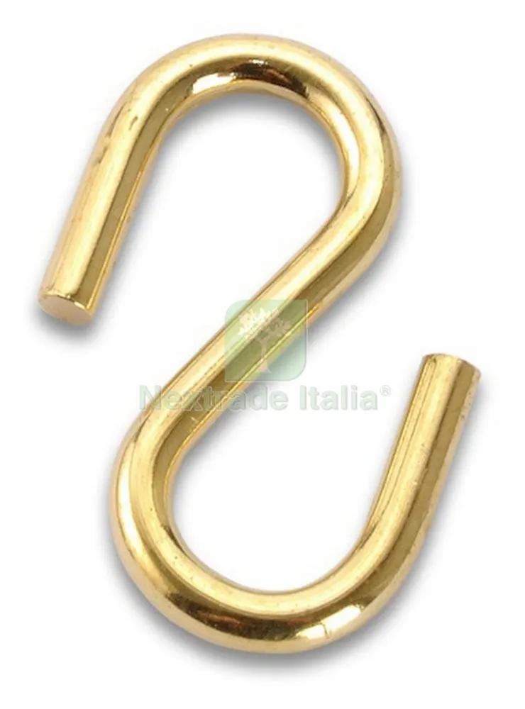 200PZ Ganci S per Catene Dimensioni 2,4 MM Ferro Ottonato — Ferramenta per legno e mobili — rif. FERX.9824