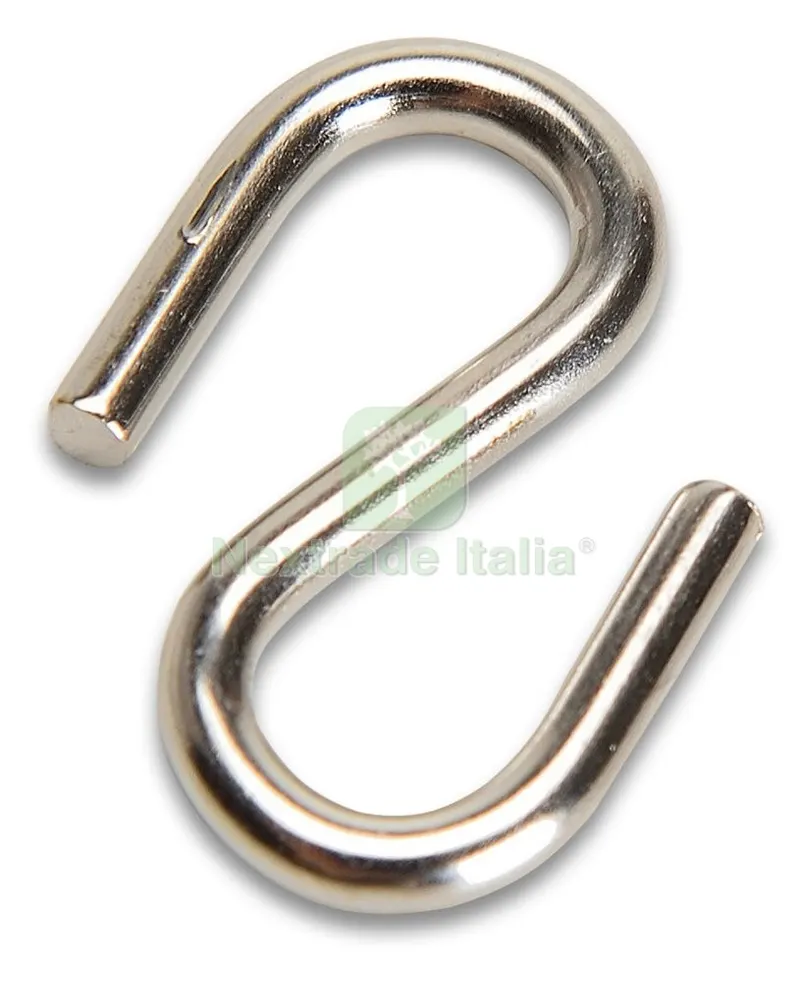 200PZ GANCI S PER CATENE DMENSIONI 2,4 MM NICHELATO — Ferramenta per legno e mobili — rif. FERX.9828 200PZ GANCI S PER CATENE DMENSIONI 2,4 MM NICHELATO — Ferramenta per legno e mobili — rif. FERX.9828