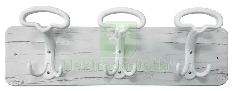 2PZ Appendiabiti Lady Shabby Chic 3P CM 50X16 Bianco — Casalinghi e organizzazione — rif. FERX.98313 2PZ Appendiabiti Lady Shabby Chic 3P CM 50X16 Bianco — Casalinghi e organizzazione — rif. FERX.98313