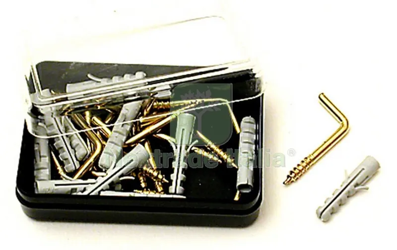 15SCATOLE APPENDIQUADRI IN ACCIAIO OTTONATO CON TASSELLI PZ 10 — Tasselli e ancoraggi — rif. FERX.98314 15SCATOLE APPENDIQUADRI IN ACCIAIO OTTONATO CON TASSELLI PZ 10 — Tasselli e ancoraggi — rif. FERX.98314