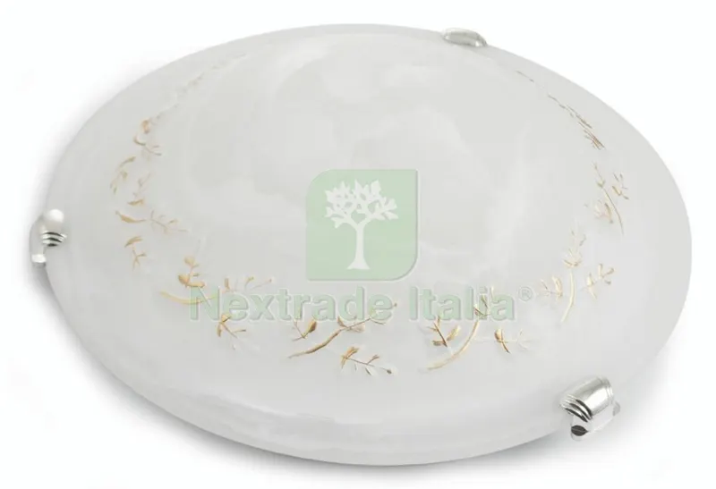 6PZ Plafoniera in Vetro Satinato Supporto in Mettallo 'FIORI-B' CM 30X10 — Illuminazione — rif. FERX.98331 6PZ Plafoniera in Vetro Satinato Supporto in Mettallo 'FIORI-B' CM 30X10 — Illuminazione — rif. FERX.98331