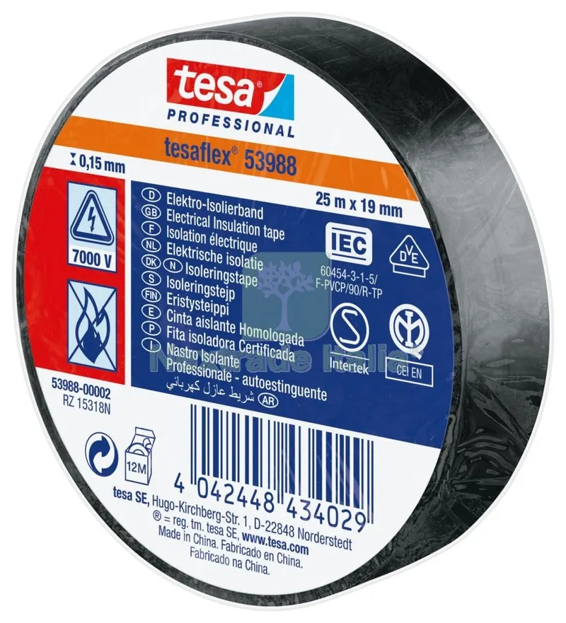 10PZ NASTRO ISOLANTE CERTIFICATO NERO MM.19 (MT.25) — Adesivi e sigillanti — rif. FERX.98393 10PZ NASTRO ISOLANTE CERTIFICATO NERO MM.19 (MT.25) — Adesivi e sigillanti — rif. FERX.98393
