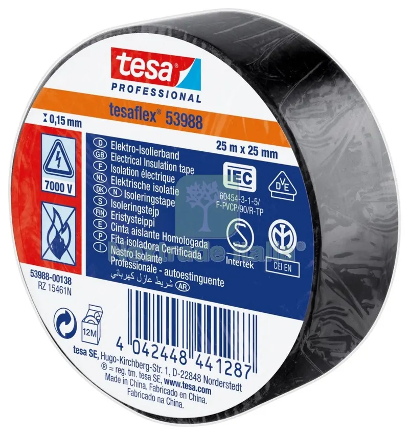 10PZ NASTRO ISOLANTE CERTIFICATO NERO MM.25 (MT.25) — Adesivi e sigillanti — rif. FERX.98394