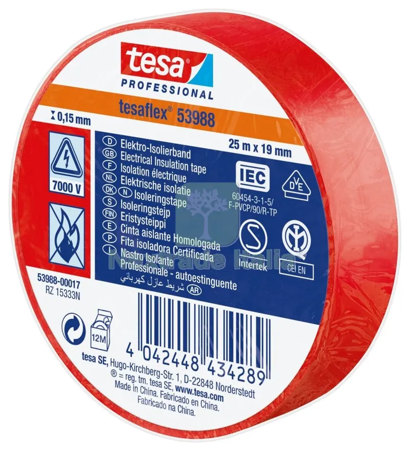 10PZ NASTRO ISOLANTE CERTIFICATO ROSSO MM.19(MT.25) — Adesivi e sigillanti — rif. FERX.98400 10PZ NASTRO ISOLANTE CERTIFICATO ROSSO MM.19(MT.25) — Adesivi e sigillanti — rif. FERX.98400