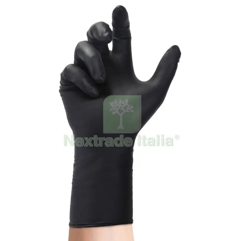 GUANTI IN NITRILE NERO CM.30 TG.M (PZ.50) SPESS. 0,24 MM. — Guanti da lavoro — rif. FERX.98468