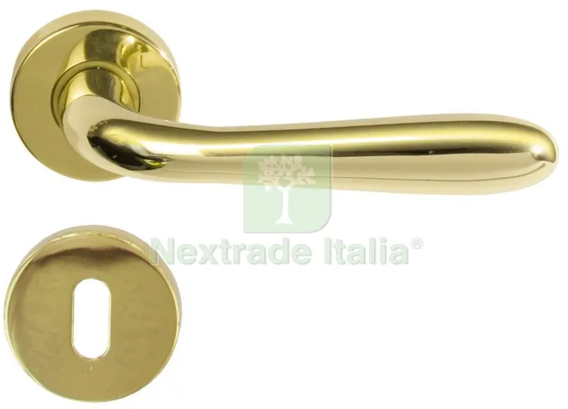 2PZ MANIGLIA CON ROSETTA AGNONE ORO — Maniglie e pomelli — rif. FERX.98538 2PZ MANIGLIA CON ROSETTA AGNONE ORO — Maniglie e pomelli — rif. FERX.98538