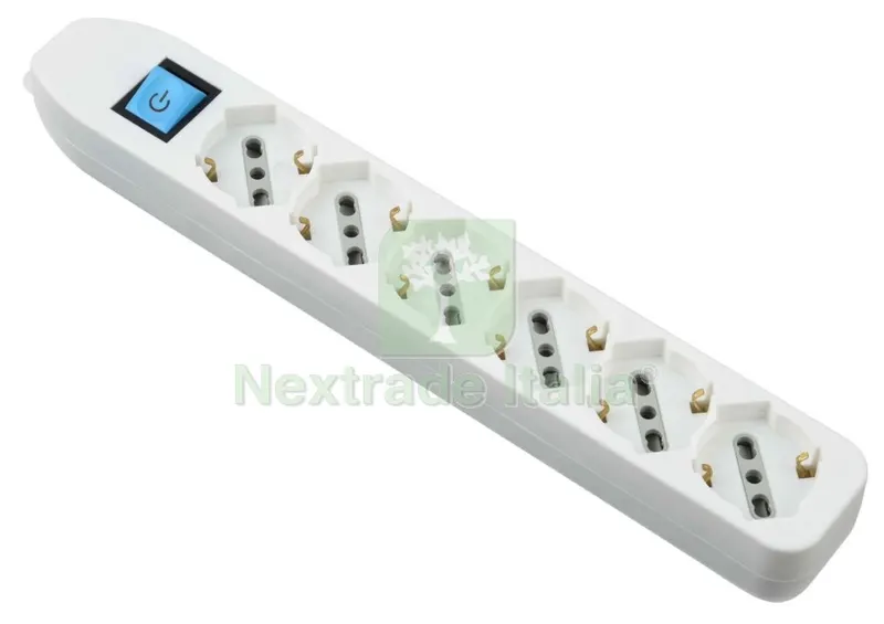 MULTIPRESA 6PRESE BIPASSO/SCHUKO+INTERRUTTORE SENZA CAVO BIANCA FIGURA 10 — Interruttori e prese — rif. FERX.98628 MULTIPRESA 6PRESE BIPASSO/SCHUKO+INTERRUTTORE SENZA CAVO BIANCA FIGURA 10 — Interruttori e prese — rif. FERX.98628