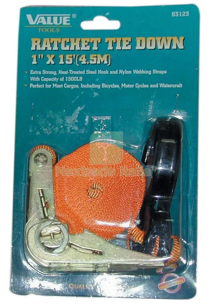 6PZ Nastro Allacciabagagli con Cricchetto 25MMX4,5M — Cinghie e tiranti a cricchetto — rif. FERX.9882