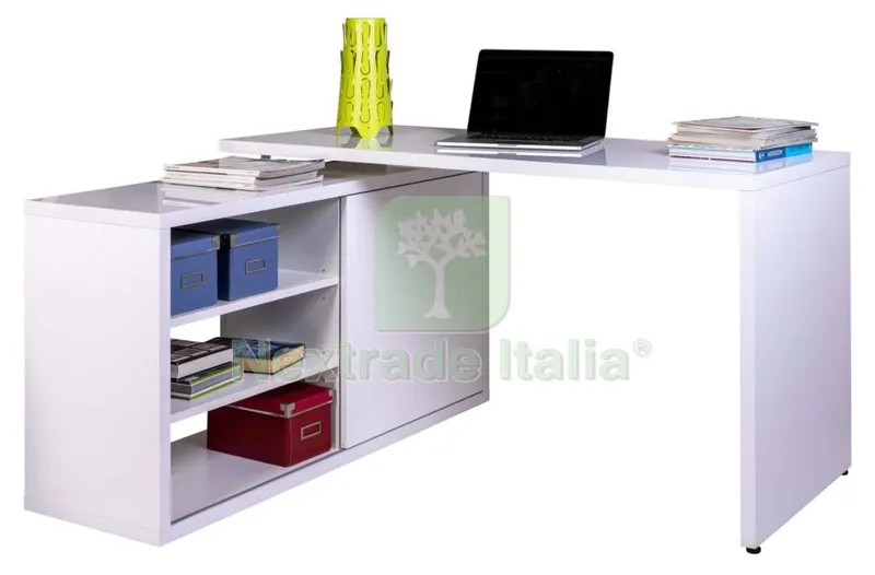 Kit Scrivania CM.150X69/120X74H Bianco Lucido — Arredo — rif. FERX.99022 Kit Scrivania CM.150X69/120X74H Bianco Lucido — Arredo — rif. FERX.99022
