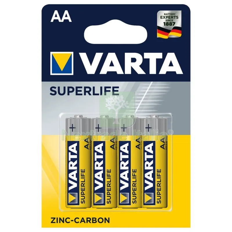 12BLISTER VARTA SUPERLIFE ZINCO STILO BLISTER 4PZ — Caricabatterie e alimentatori — rif. FERX.99112