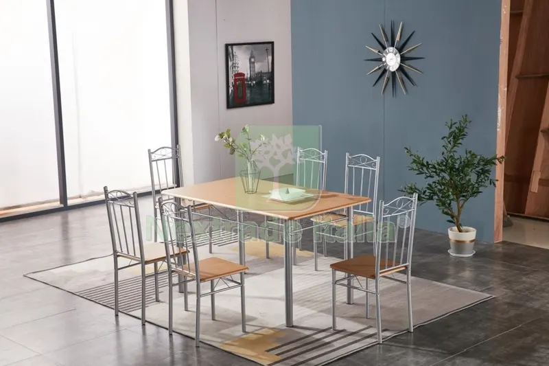 SET TAVOLO CON 6 SEDIE(140X80) LEGNO CHIARO — Casalinghi e organizzazione — rif. FERX.99127 SET TAVOLO CON 6 SEDIE(140X80) LEGNO CHIARO — Casalinghi e organizzazione — rif. FERX.99127