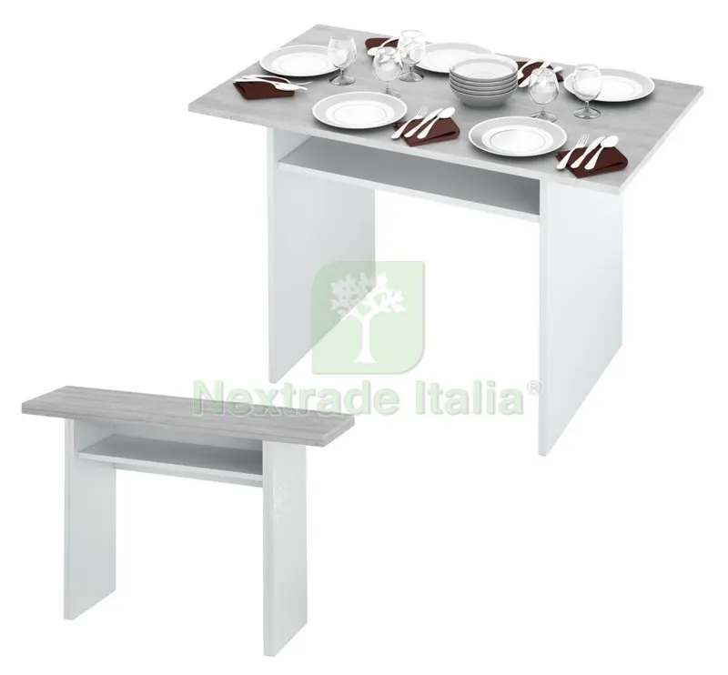 Kit Tavolo Consolle CM.35/70X120X75H Bianco/Cemento — Cemento, malte e collanti edili — rif. FERX.99137