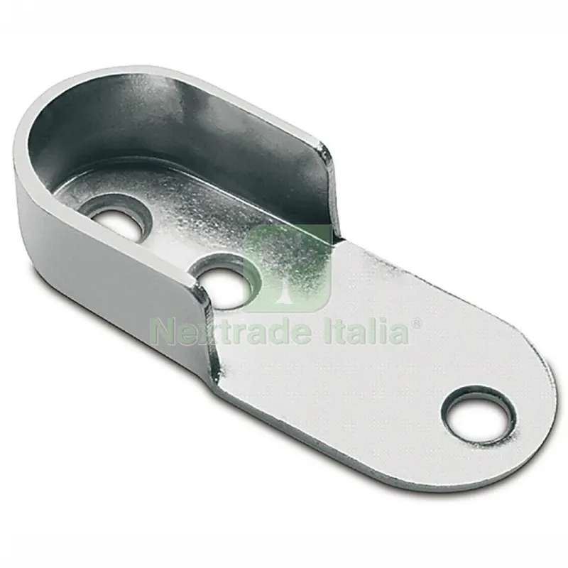 50PZ SUPPORTO LATERALE PER TUBO OVALE CROMATO — Tubi e raccordi — rif. FERX.99150
